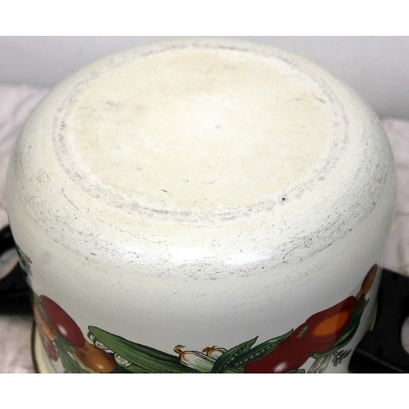 VTG 80s Sidral Aga Stock Pot Vegetable Print Design Retro Kitchen No Lid - Picture 9 of 10